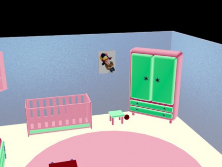 3 ds max bebek odası amatör çalışmam