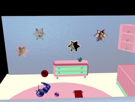 3 ds max bebek odası amatör çalışmam